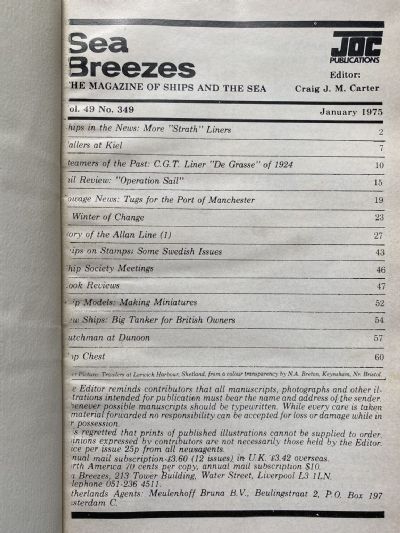SEA BREEZES: The Magazine of Ships and the Sea, Vol. 49 - Jan 1975 to Dec 1975