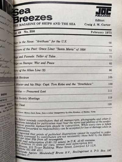 SEA BREEZES: The Magazine of Ships and the Sea, Vol. 49 - Jan 1975 to Dec 1975