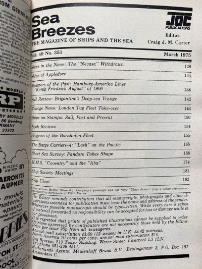SEA BREEZES: The Magazine of Ships and the Sea, Vol. 49 - Jan 1975 to Dec 1975