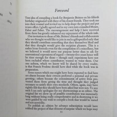 TRIBUTE TO BENJAMIN BRITTEN on his Fiftieth Birthday