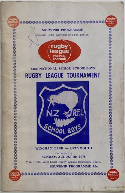 RUGBY LEAGUE TOURNAMENT: Greymouth 32nd National Senior Schoolboys 1978