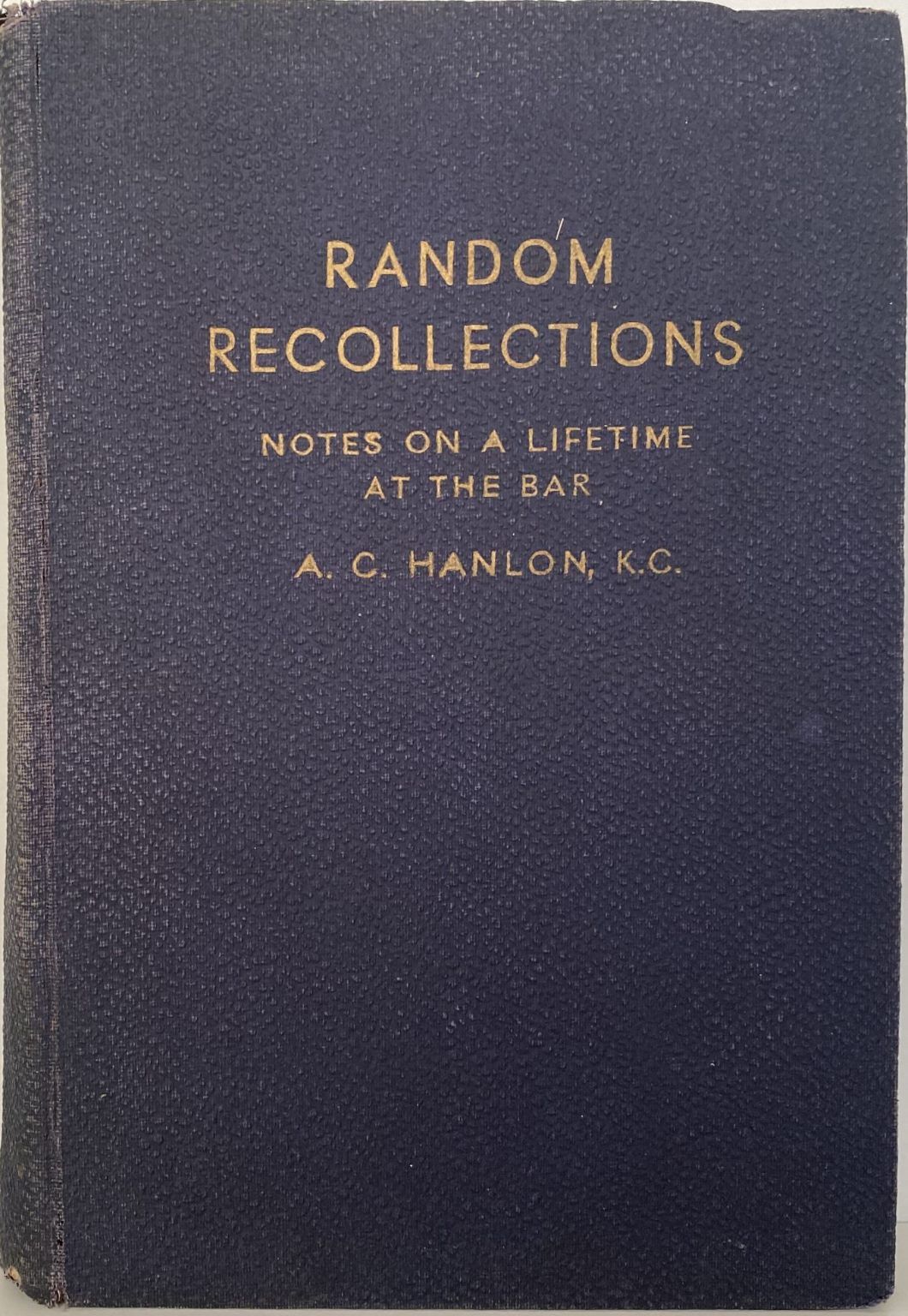 RANDOM RECOLLECTIONS: Notes on a lifetime at the bar