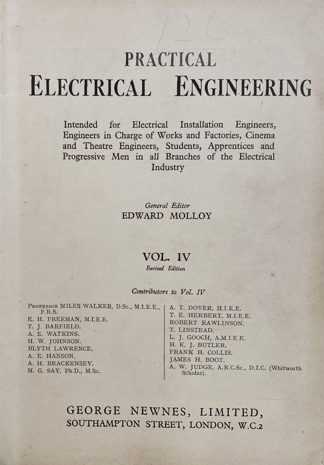 PRACTICAL ELECTRICAL ENGINEERING VOL 4