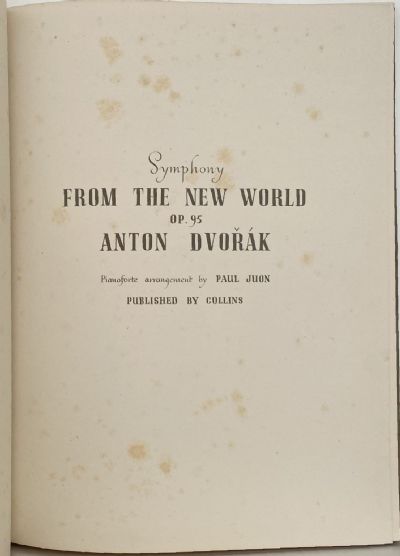 Symphony From The New World Op. 95 Anton Dvorak 