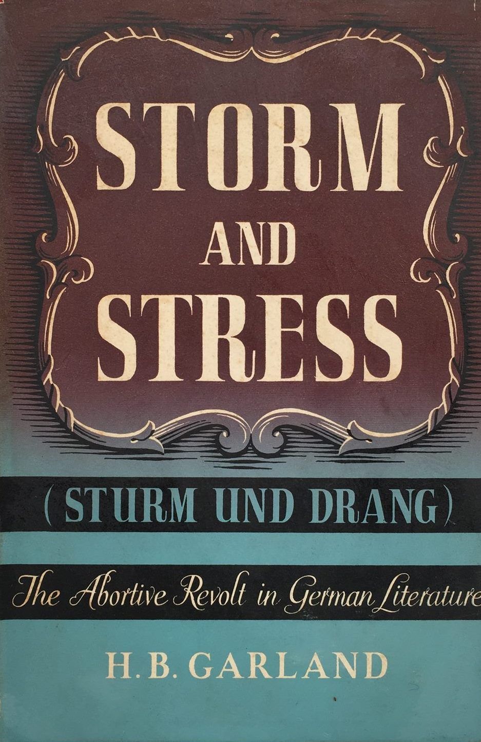 STORM AND STRESS (Strum Und Drang) The Abortive Revolt In German Literature