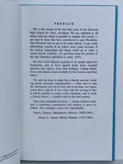 THE DIOCESAN HIGH SCHOOL FOR GIRLS AUCKLAND: A History 1903 -1953