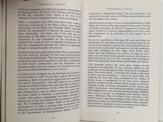 PIONEERING A VISION: A History of The Royal New Zealand Foundation For The Blind