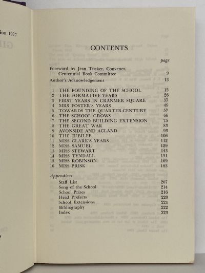 CHRISTCHURCH GIRLS HIGH SCHOOL 1877-1977
