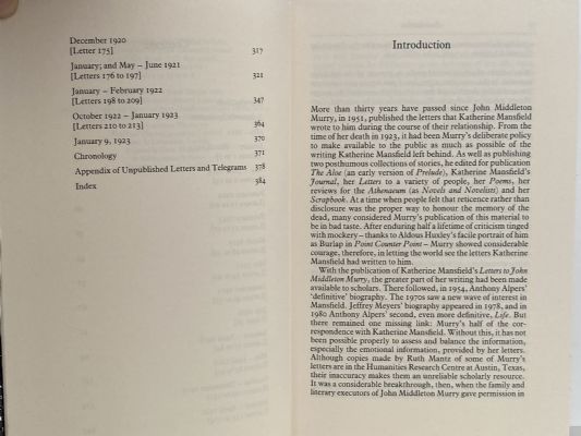 THE LETTERS OF John Middleton Murray to Katherine Mansfield