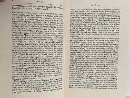 THE LETTERS OF John Middleton Murray to Katherine Mansfield