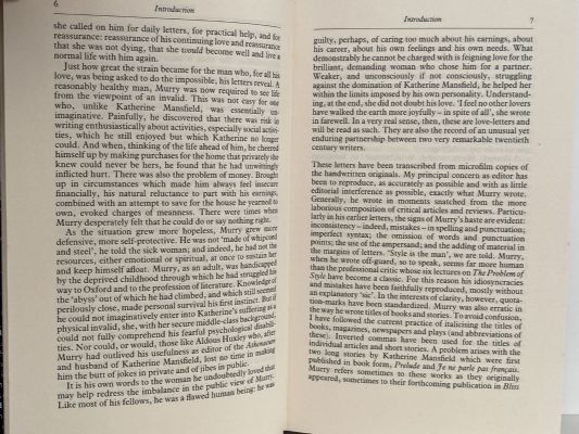 THE LETTERS OF John Middleton Murray to Katherine Mansfield