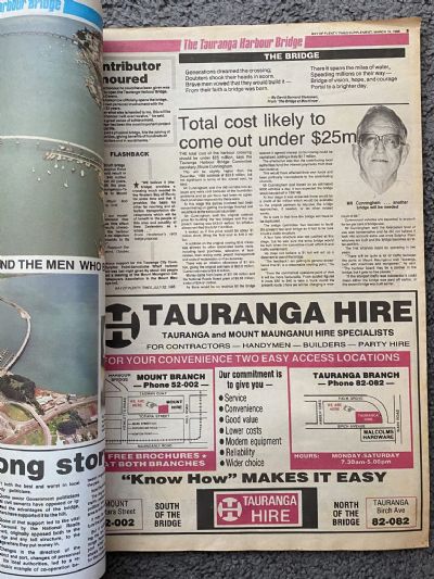 OLD NEWSPAPER: The Bay of Plenty Times - Opening of Tauranga Harbour Bridge 1988