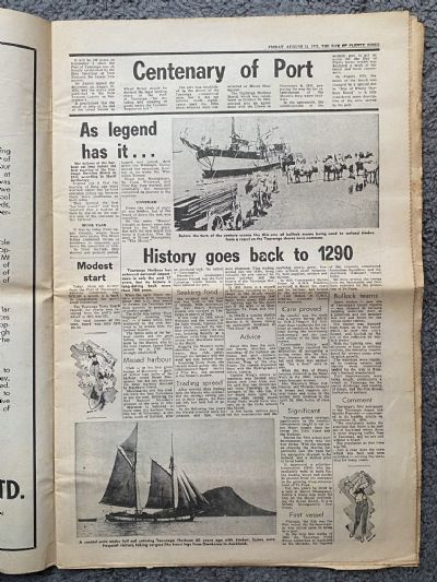 OLD NEWSPAPER: Bay of Plenty Times - Port of Tauranga Centenary 1873-1973