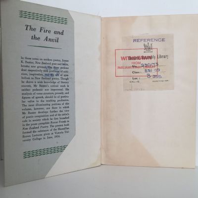 THE FIRE AND THE ANVIL: Notes on Modern Poetry by James K Baxter