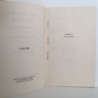 THE FIRE AND THE ANVIL: Notes on Modern Poetry by James K Baxter