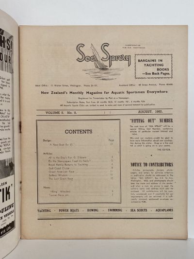 VINTAGE MAGAZINE: Sea Spray - August 1950 - Vol. 5, No. 8