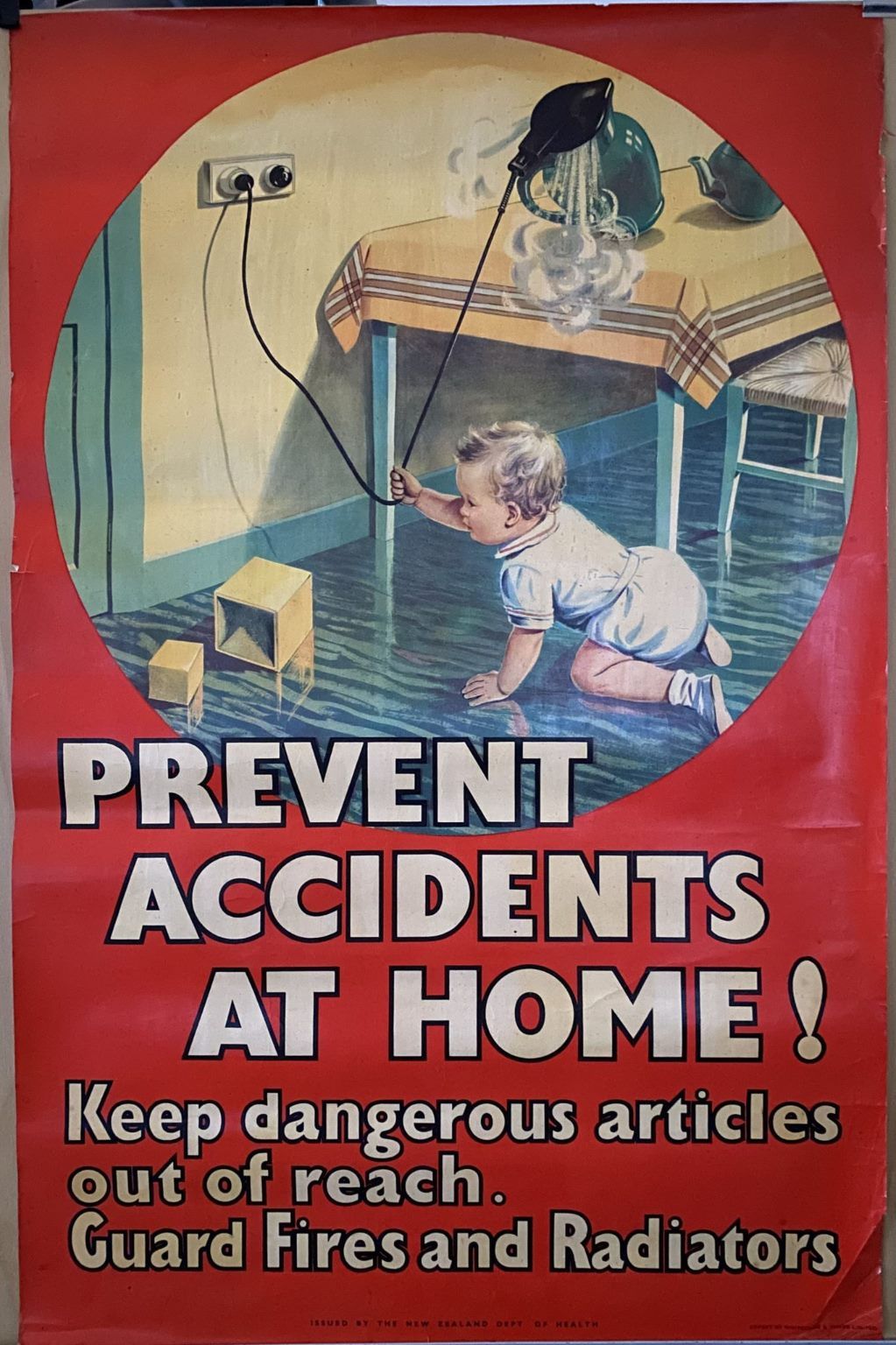 VINTAGE POSTER: New Zealand Department of Health / Home Safety