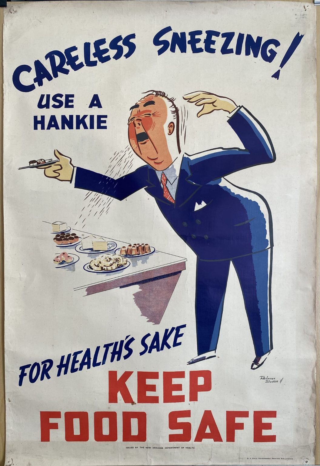 VINTAGE POSTER: New Zealand Department of Health / Food Safety