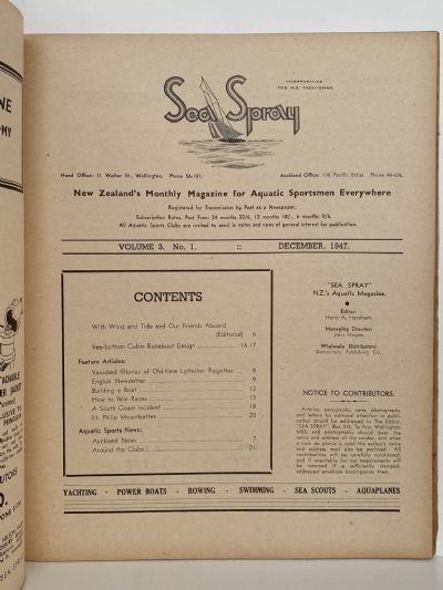 VINTAGE MAGAZINE: Sea Spray - December 1947 - Vol. 3, No. 1