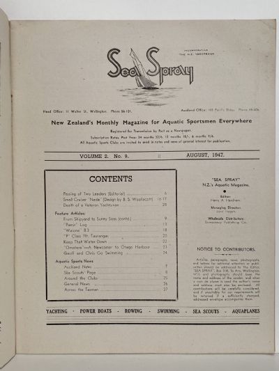 VINTAGE MAGAZINE: Sea Spray - August 1947 - Vol. 2, No. 9