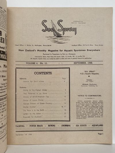 VINTAGE MAGAZINE: Sea Spray - September 1949 - Vol. 4, No. 10