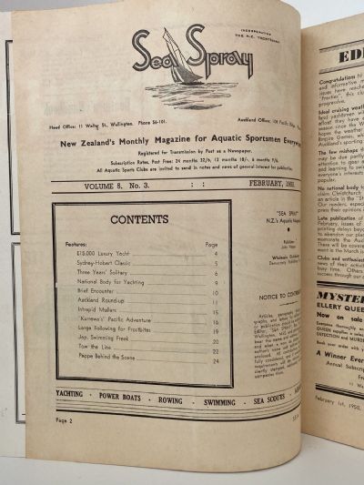 VINTAGE MAGAZINE: Sea Spray - February 1950 - Vol. 5, No. 3