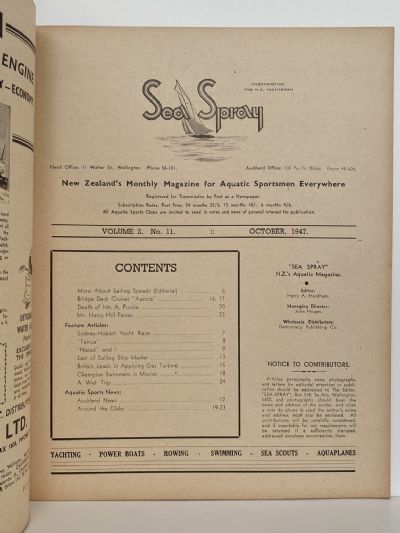 VINTAGE MAGAZINE: Sea Spray - Vol. 2, No. 11 - October 1947