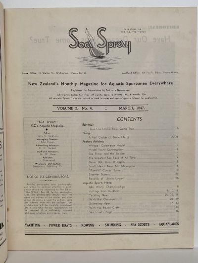 VINTAGE MAGAZINE: Sea Spray - March 1947 - Vol. 2, No. 4
