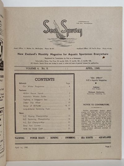 VINTAGE MAGAZINE: Sea Spray - April 1949 - Vol. 4, No. 5