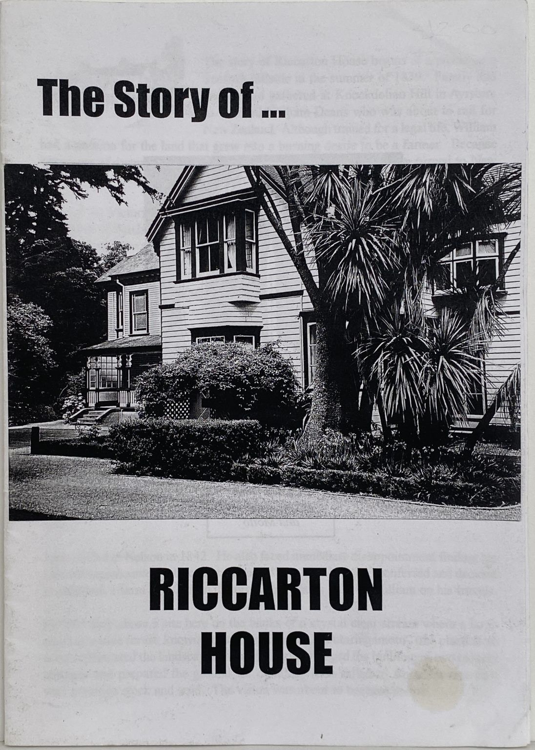 THE STORY OF RICCARTON HOUSE