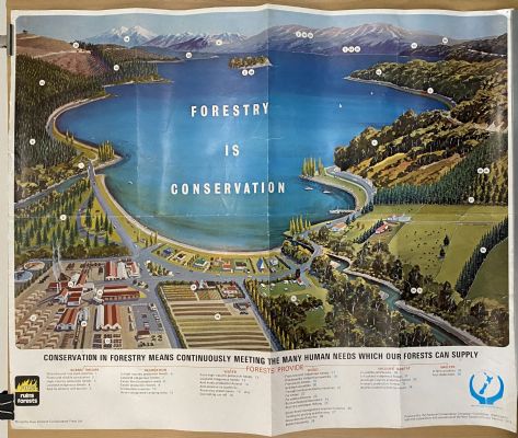 VINTAGE POSTER: New Zealand Forest Service - National Conservation Campaign 1974