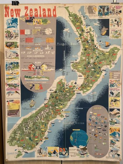VINTAGE POSTER: New Zealand - Department of Tourism and Publicity 1951