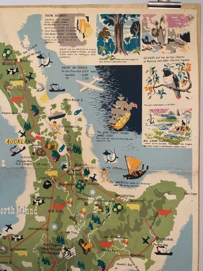 VINTAGE POSTER: New Zealand - Department of Tourism and Publicity 1951