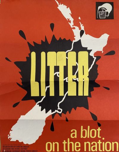 VINTAGE POSTER: Be A tidy Kiwi Campaign 1970 