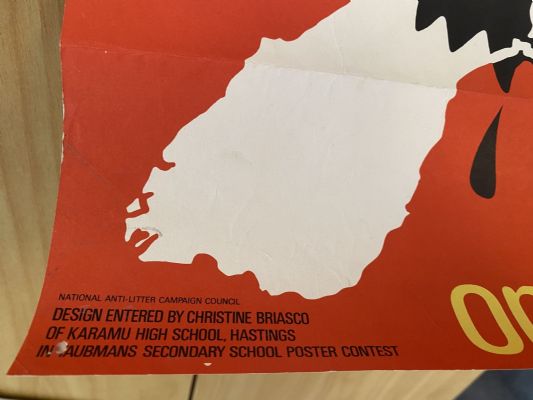 VINTAGE POSTER: Be A tidy Kiwi Campaign 1970