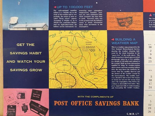 VINTAGE CALENDAR: Post Office School Savings Bank 1961