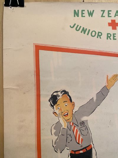 VINTAGE POSTER: New Zealand Junior Red Cross / Cleanliness for Children 1950s