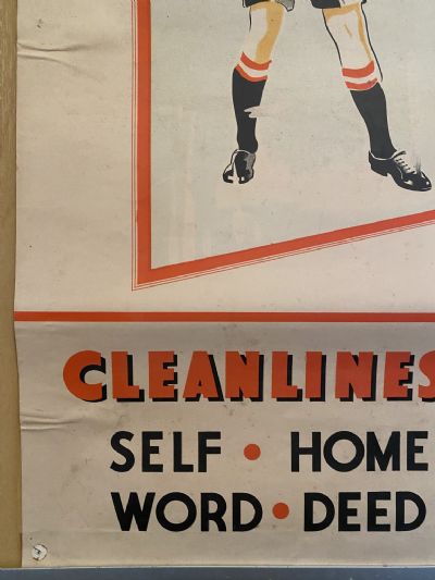 VINTAGE POSTER: New Zealand Junior Red Cross / Cleanliness for Children 1950s