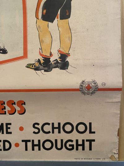 VINTAGE POSTER: New Zealand Junior Red Cross / Cleanliness for Children 1950s