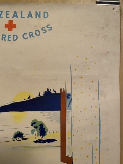 VINTAGE POSTER: New Zealand Junior Red Cross / Fresh Air & Rest 1950s