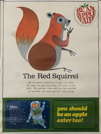 VINTAGE POSTER: New Zealand Apple and Pear Marketing Board 1980s 