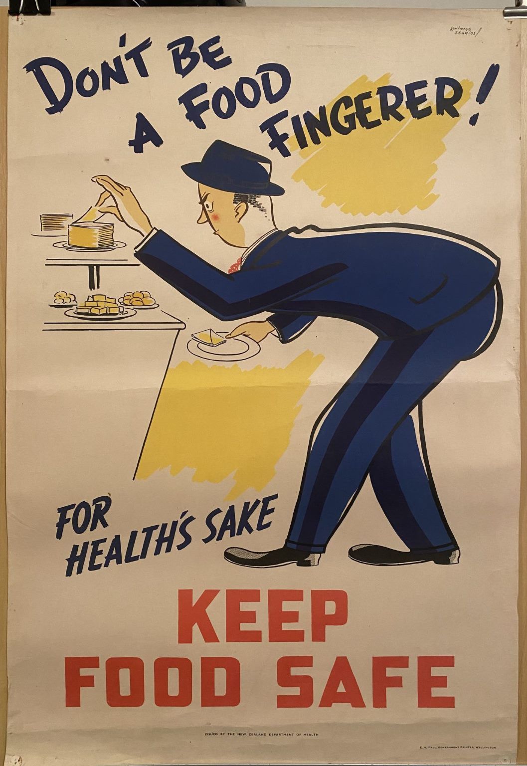 VINTAGE POSTER: New Zealand Department of Health / Keep Food Safety 1950s