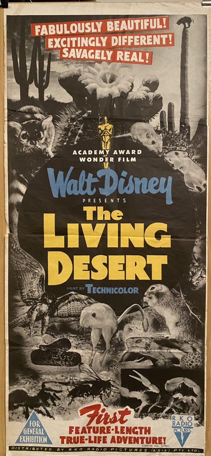 VINTAGE POSTER: Walt Disney Presents - The Living Desert in Technicolour 1953