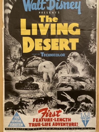 VINTAGE POSTER: Walt Disney Presents - The Living Desert in Technicolour 1953
