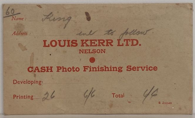 OLD PHOTO / NEGATIVE WALLET: Louis Kerr Ltd, Nelson 