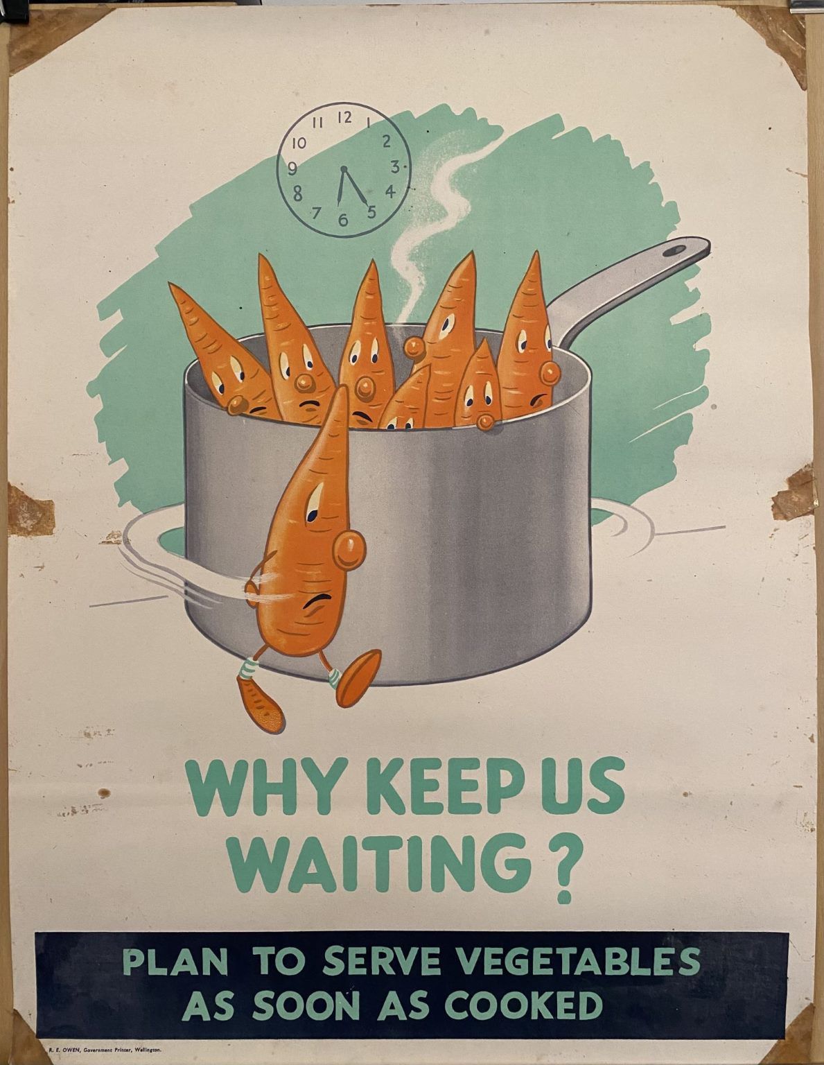 VINTAGE POSTER: New Zealand Department of Health / Food Safety