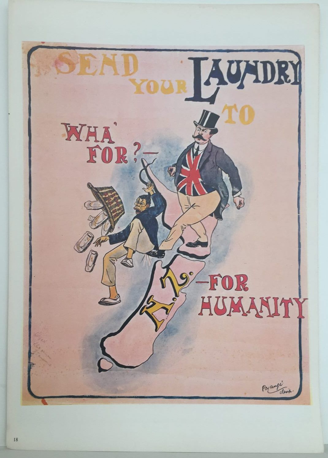 VINTAGE POSTER: Send your Laundry to New Zealand 1907