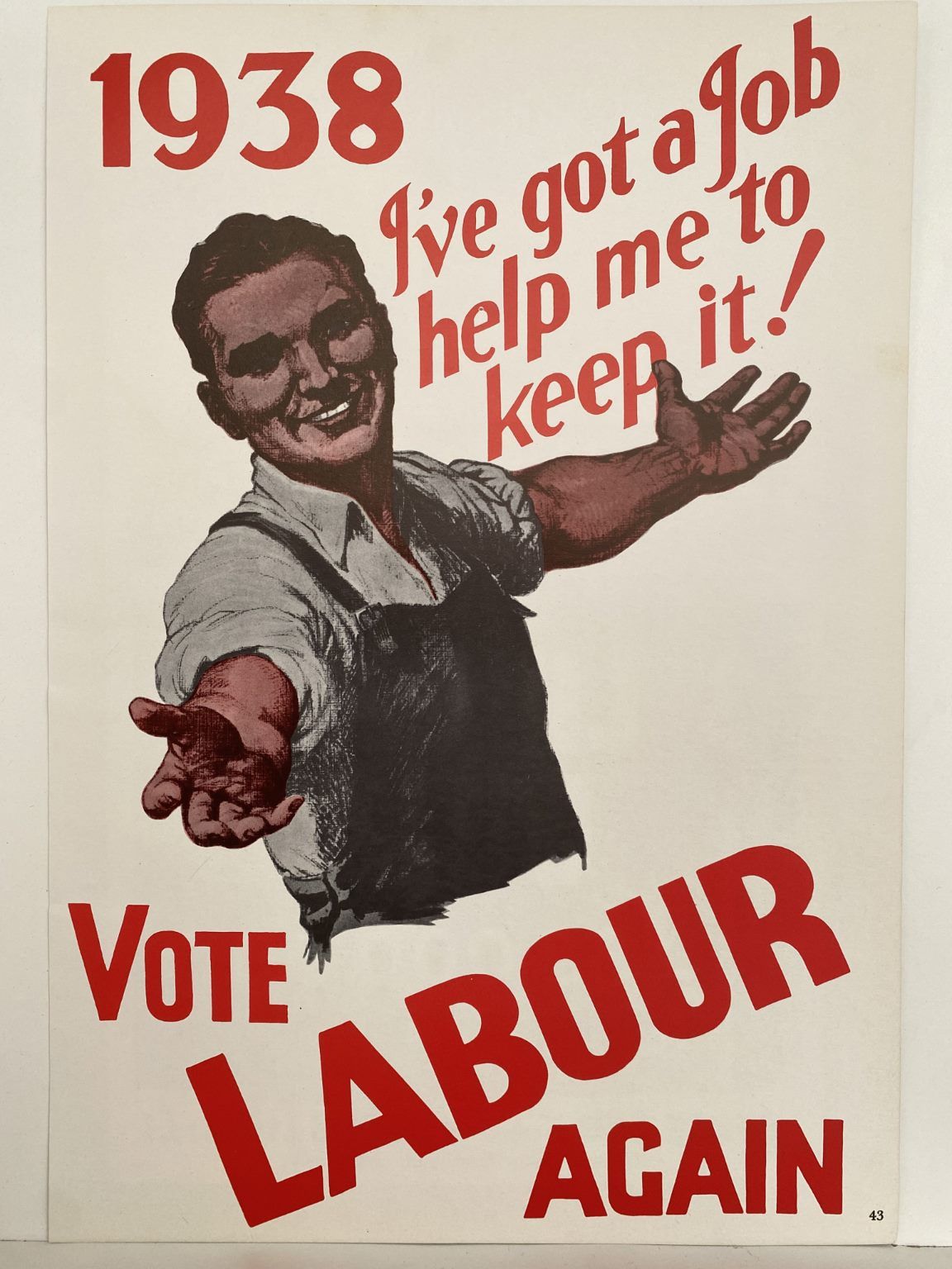 VINTAGE POSTER: Vote Labour 1938