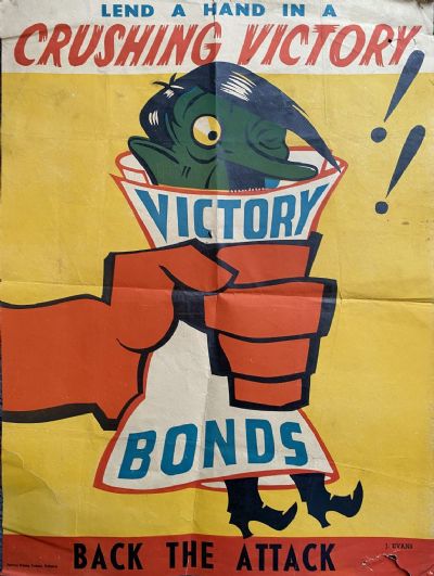VINTAGE POSTER: Victory Bonds - Lend a Hand in a Crushing Victory
