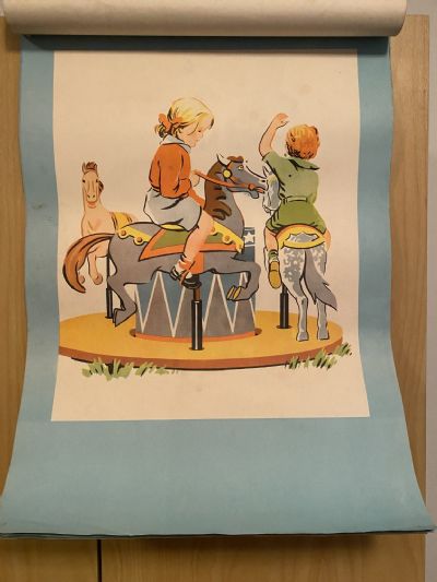 VINTAGE POSTERS: The Second Book of Janet and John Pictures 1950s